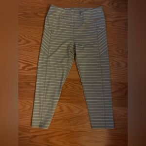 Gray and White Striped leggings